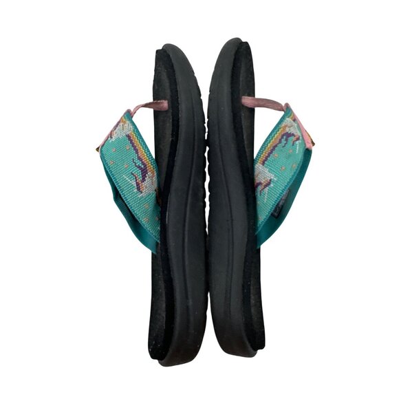 Teva Voya Unicorn Print Flip Flops Comfortable Casual Sandals Girls Size 13 - Picture 9 of 12